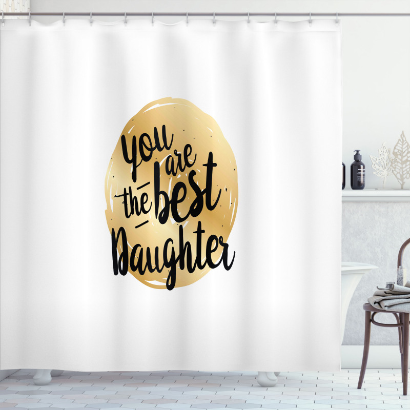 Daughter Love Pattern Shower Curtain