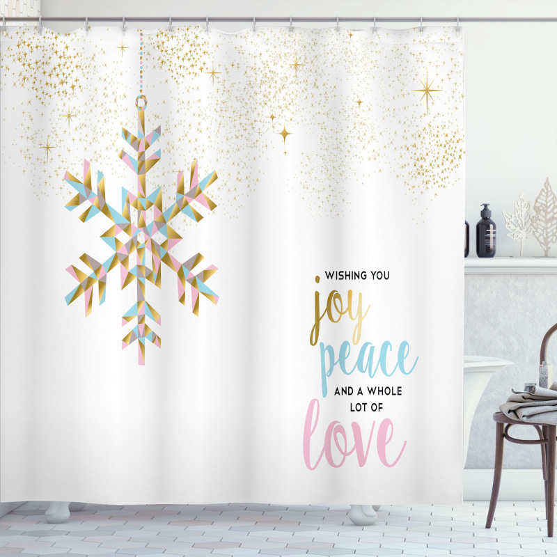 Christmas Snowflake Love Shower Curtain