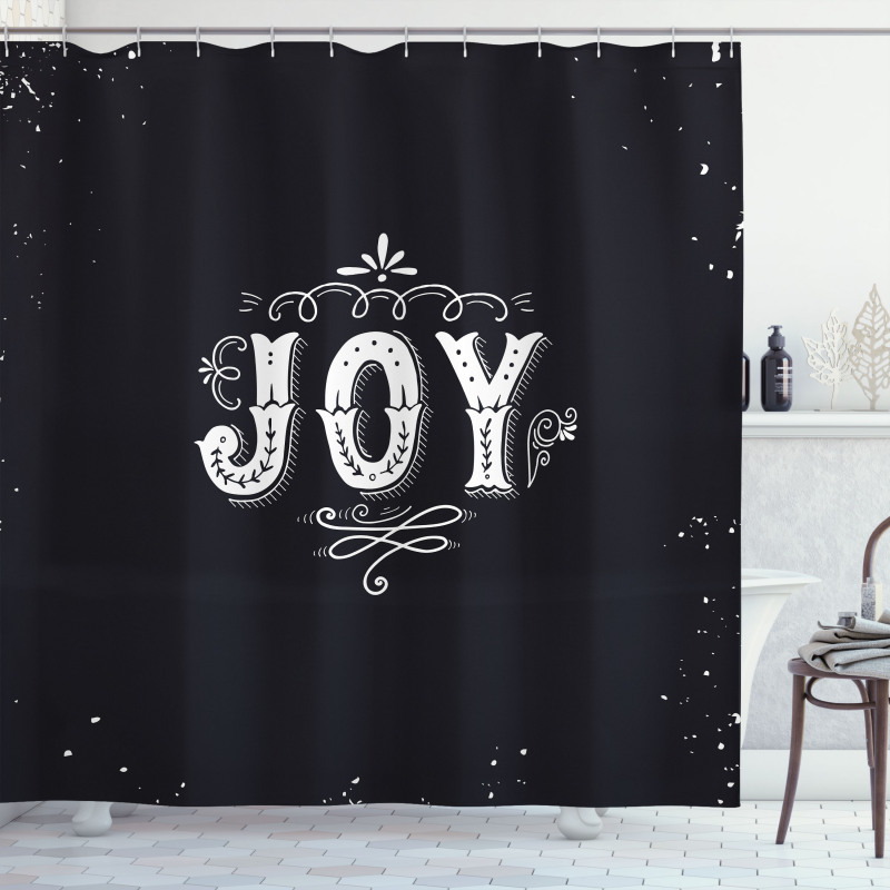 Retro Style Ornate Words Shower Curtain