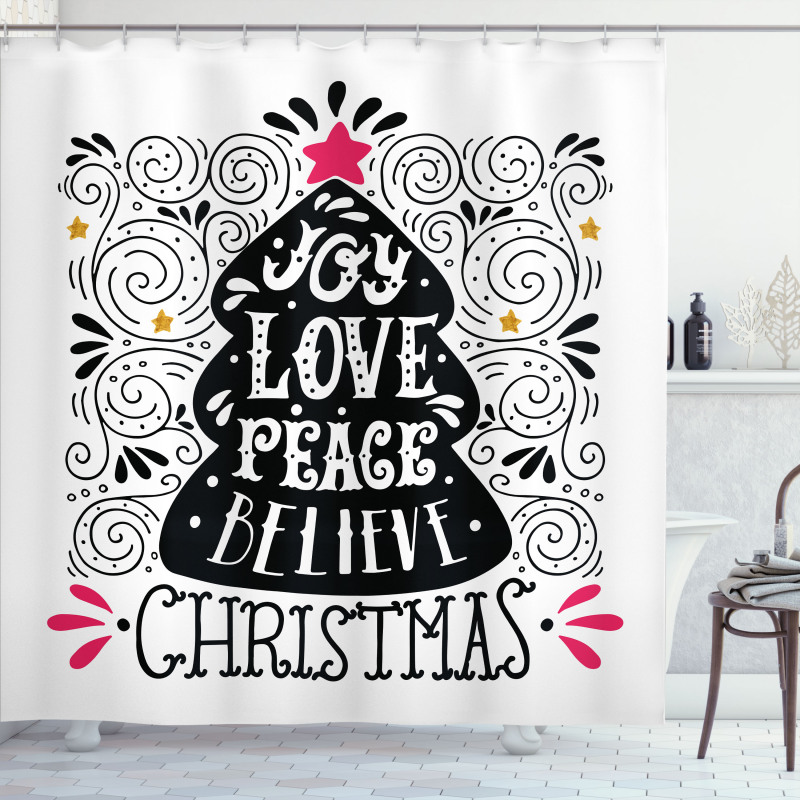 Christmas Tree Pattern Shower Curtain