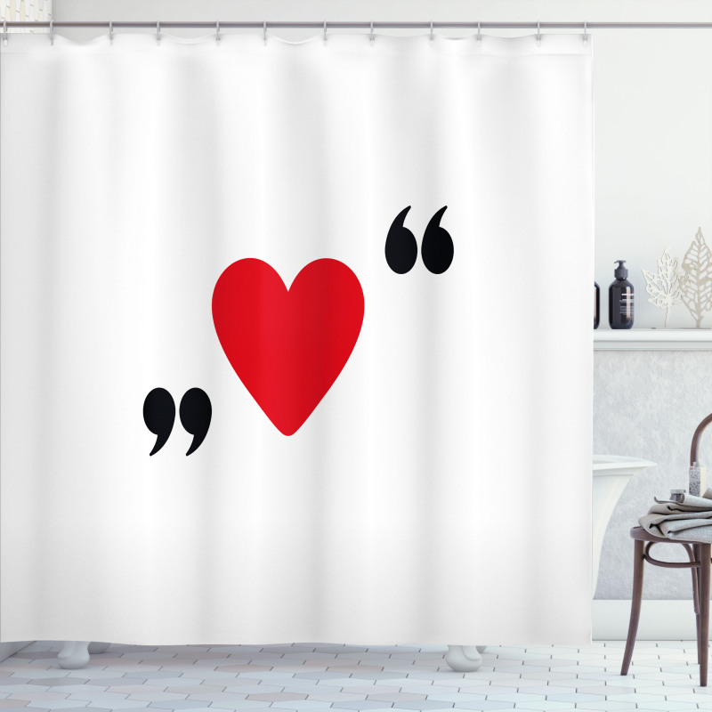 Red Simple Heart Shower Curtain