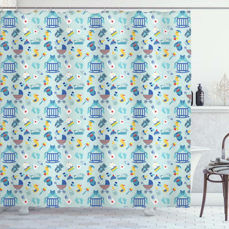 Crestcent Moon with Stars Shower Curtain