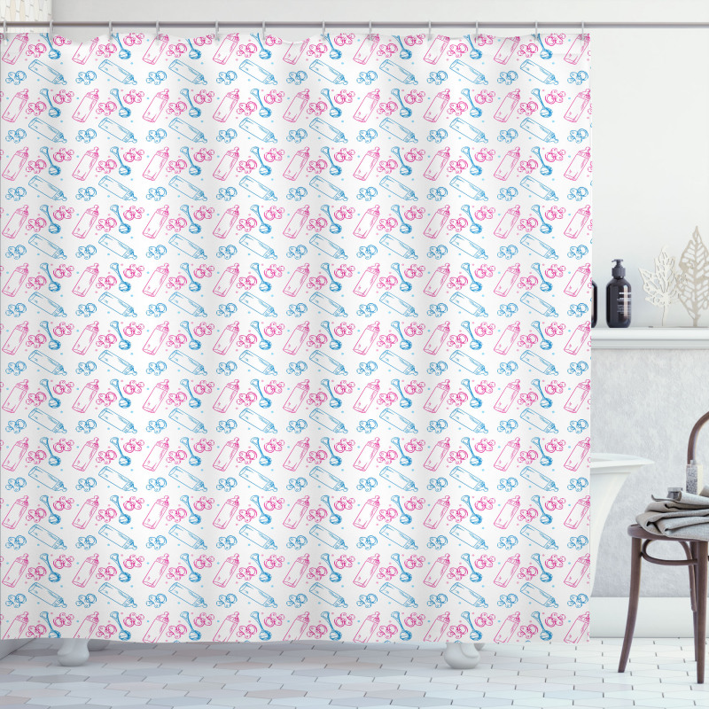 Milk Bottles Pacifiers Shower Curtain