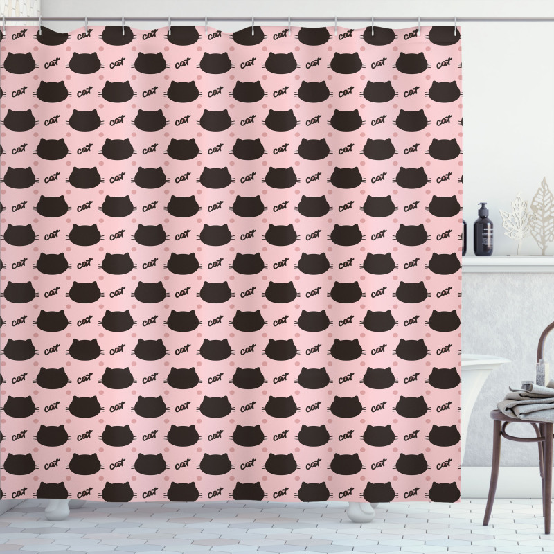 Head Silhouettes Dots Girly Shower Curtain