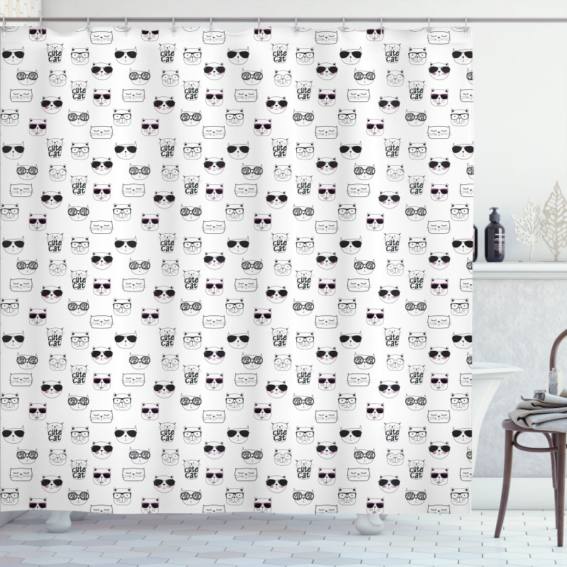 Cool Hipster Sunglasses Shower Curtain