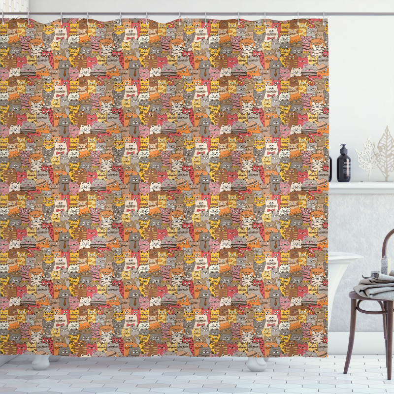 Psychedelic Comic Mascots Shower Curtain