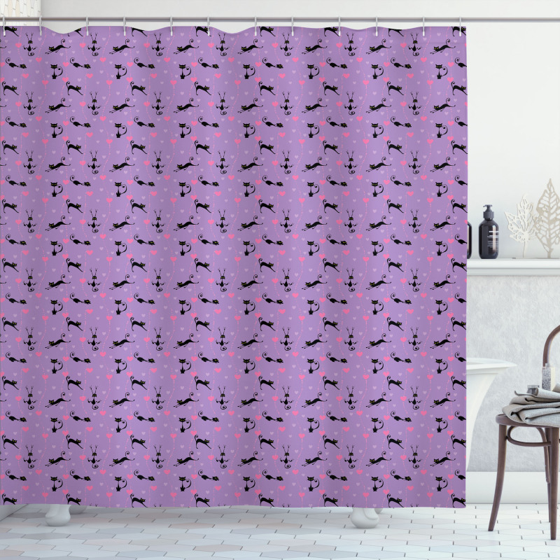 Funky Funny Romantic Hearts Shower Curtain