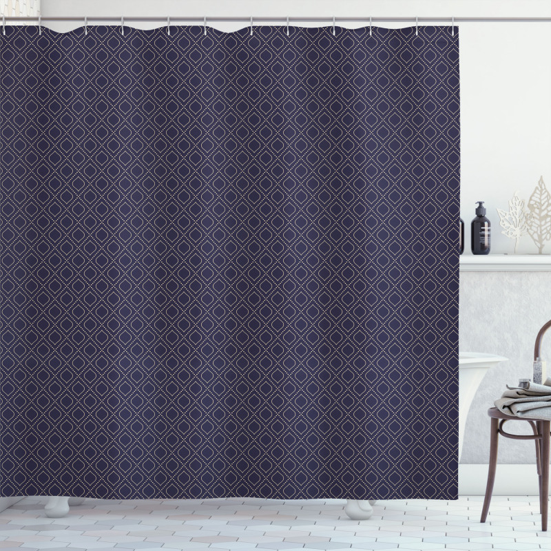 Geometric Ogee Tile Shower Curtain