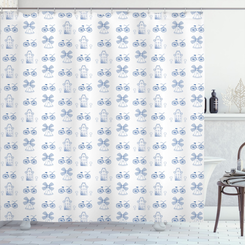 Dutch Ornament Drawings Shower Curtain