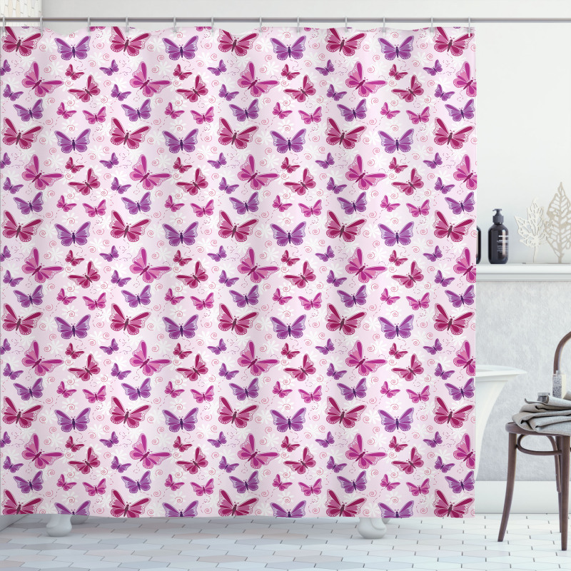 Romantic Butterflies Shower Curtain