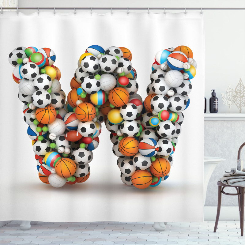 Sports Theme Balls Shower Curtain