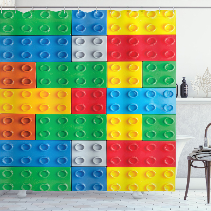Colorful Building Blocks Shower Curtain