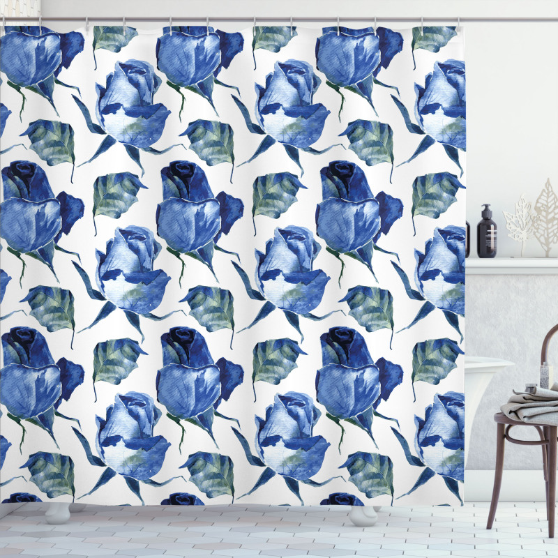 Roses with Leaves Shower Curtain
