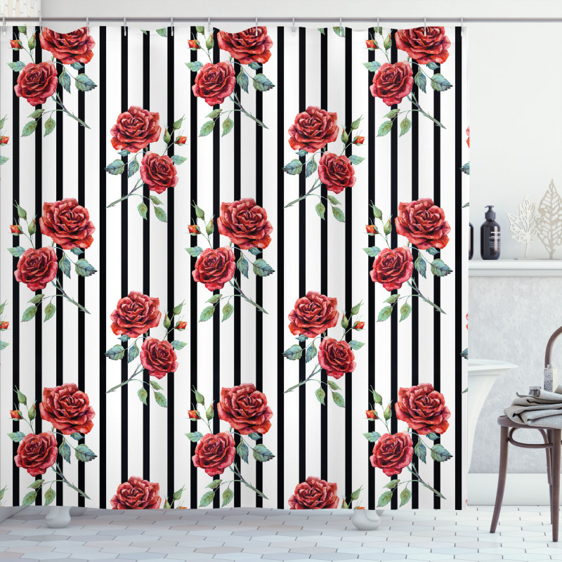 Valentines Day Rose Shower Curtain