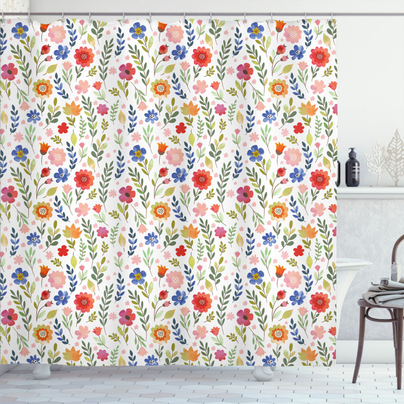 Floral Illustration Shower Curtain