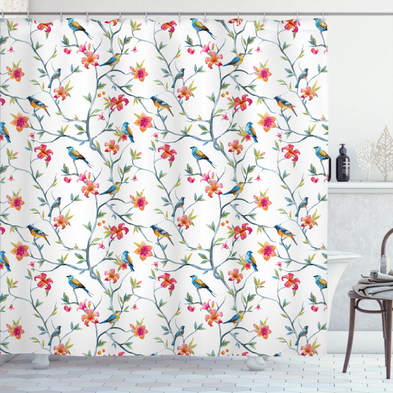 Birds on Branches Shower Curtain