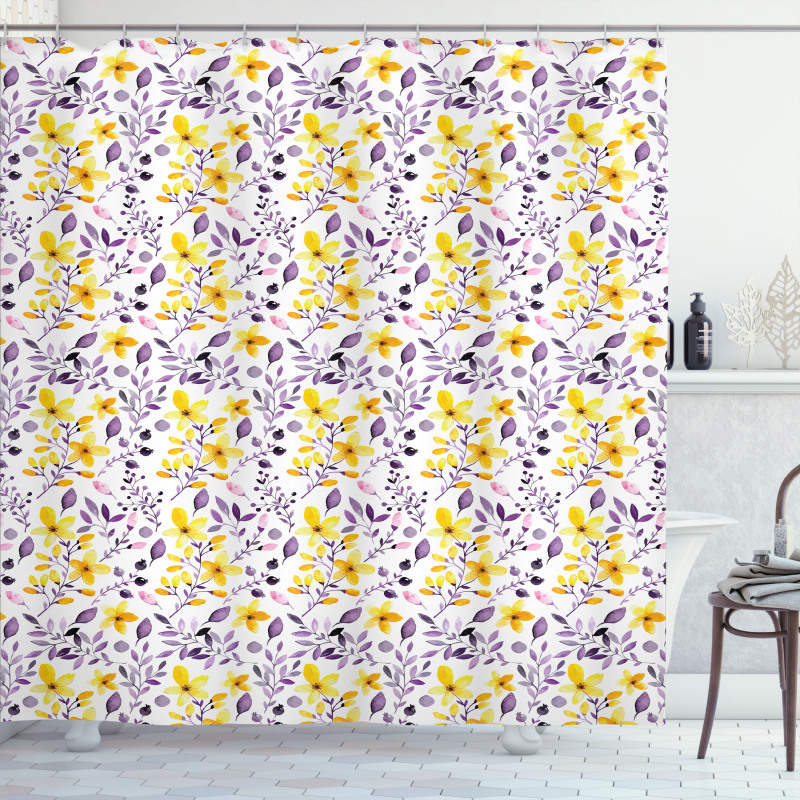 Yellow Wildflowers Shower Curtain