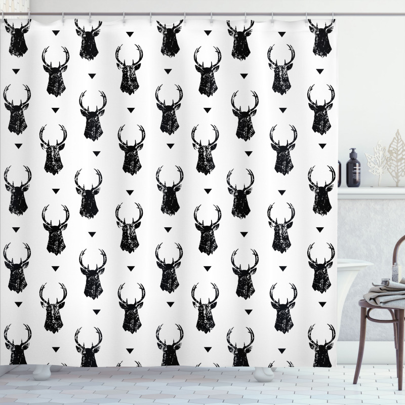Monochrome Animal Head Shower Curtain