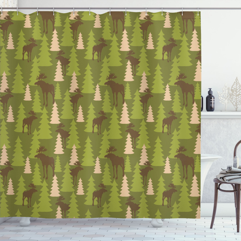 Forest Creatures Moose Shower Curtain