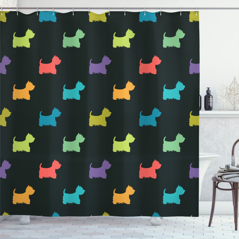 Terrier Silhouettes Shower Curtain