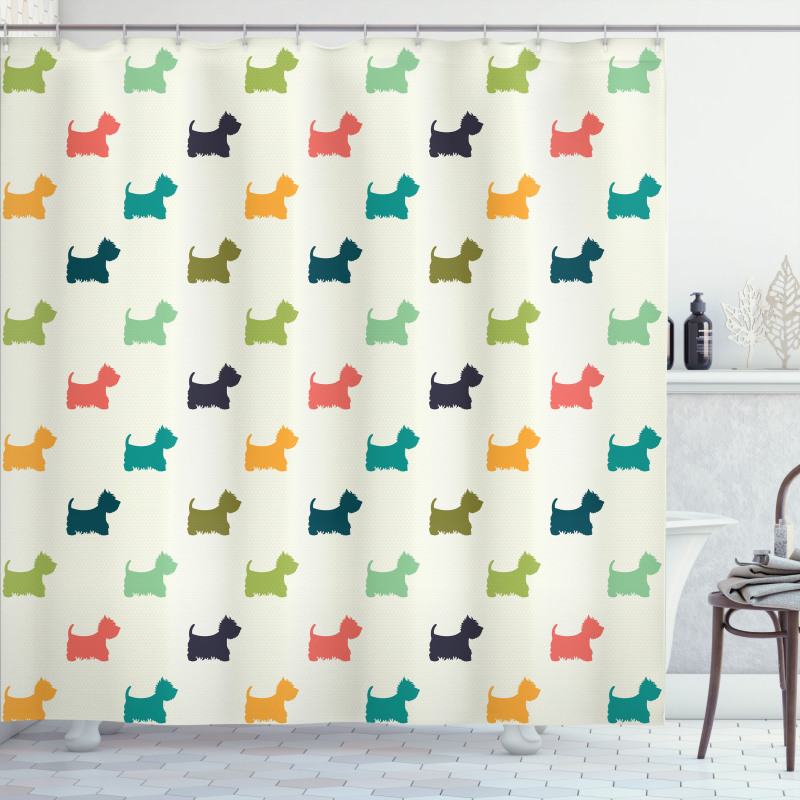 Polka Dot Terriers Shower Curtain