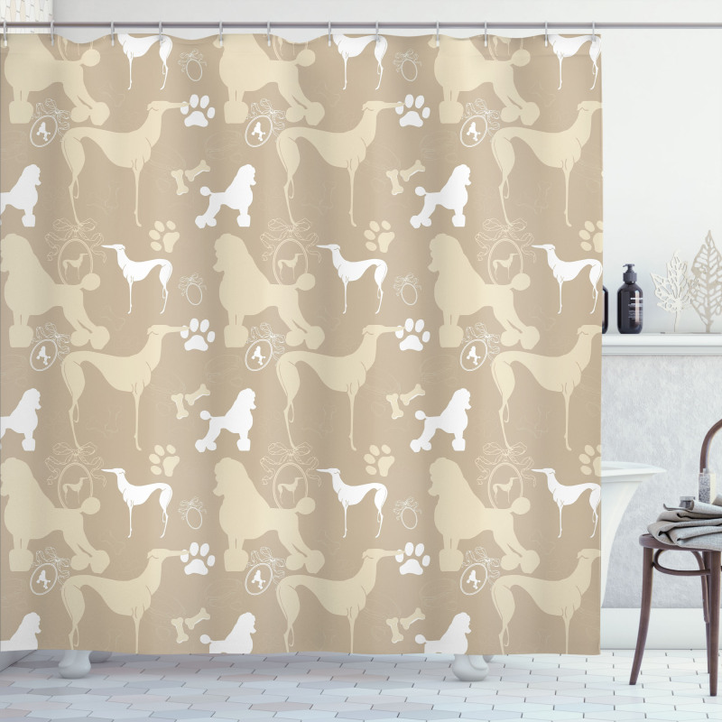 Pet Animals Leash Shower Curtain