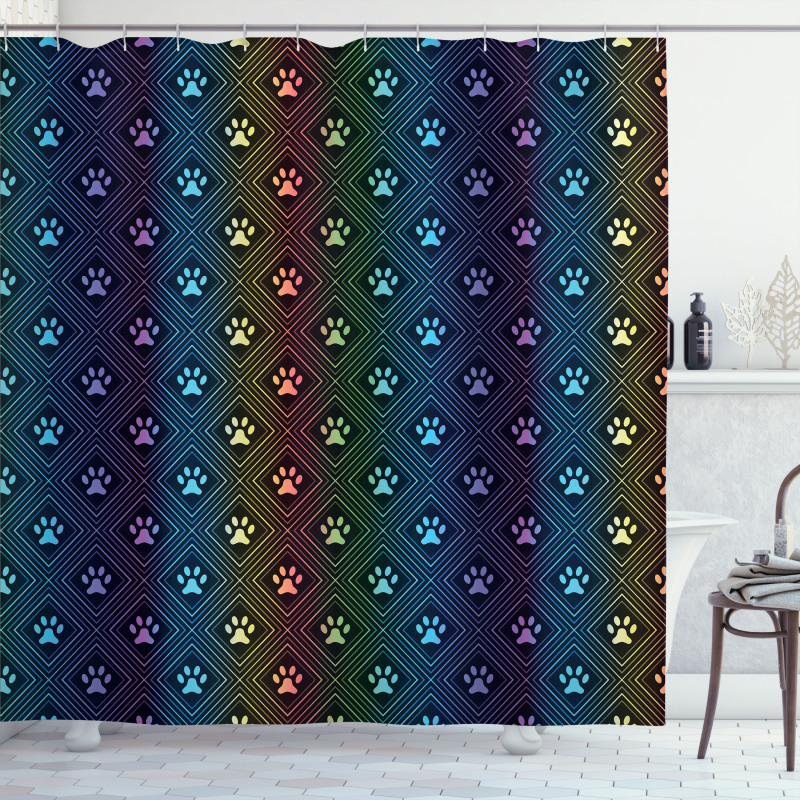 Paw Print Design Shower Curtain