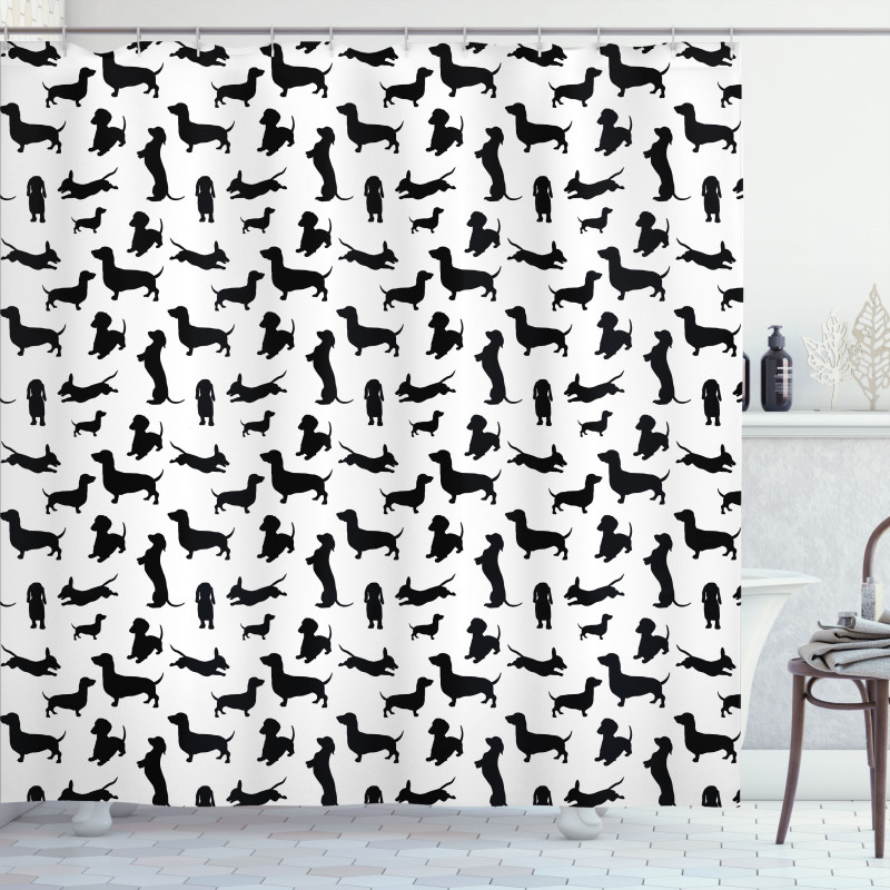 Monochorme Canine Shower Curtain