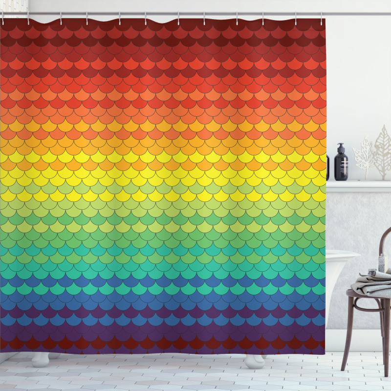 Colorful Rainbow Scale Shower Curtain