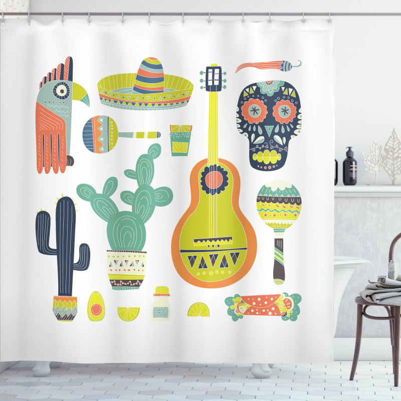 Mexican Motifs Taco Shower Curtain
