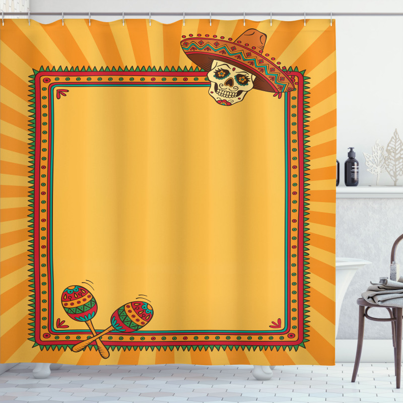 Frame Desgin with Skull Shower Curtain