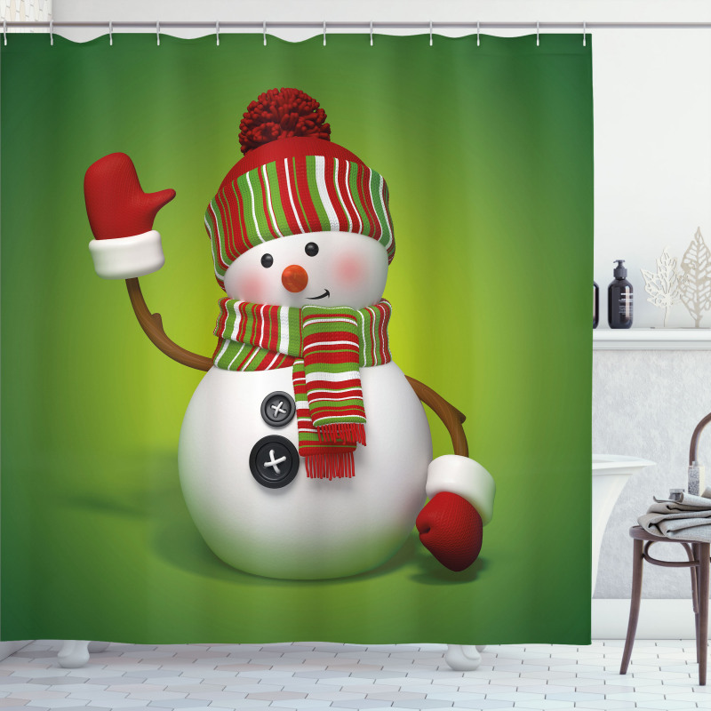 3D Traditional Mascot Shower Curtain
