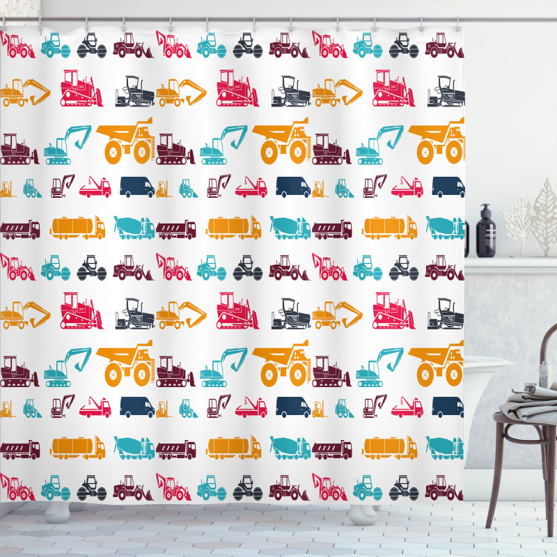 Colorful Trucks Shower Curtain