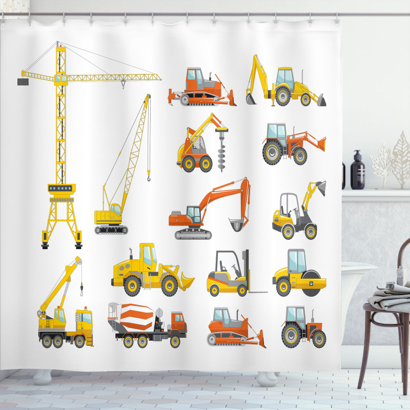 Cartoon Machinery Shower Curtain