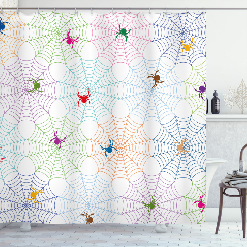 Colorful Networks Shower Curtain