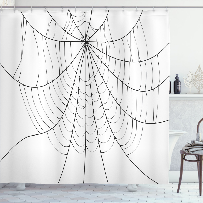 Monochrome Cobweb Shower Curtain