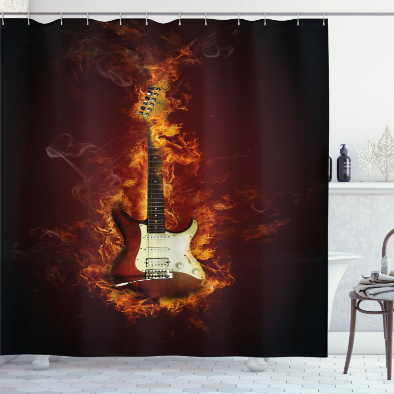 Instrument in Flames Shower Curtain