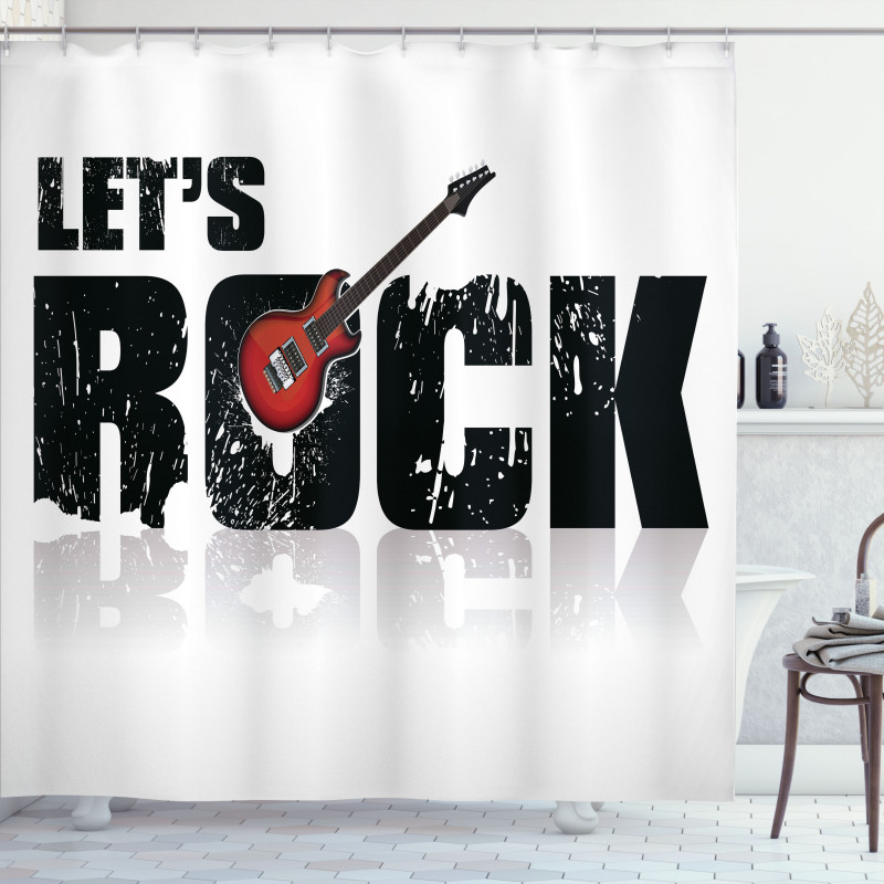 Let's Rock Grunge Fun Shower Curtain