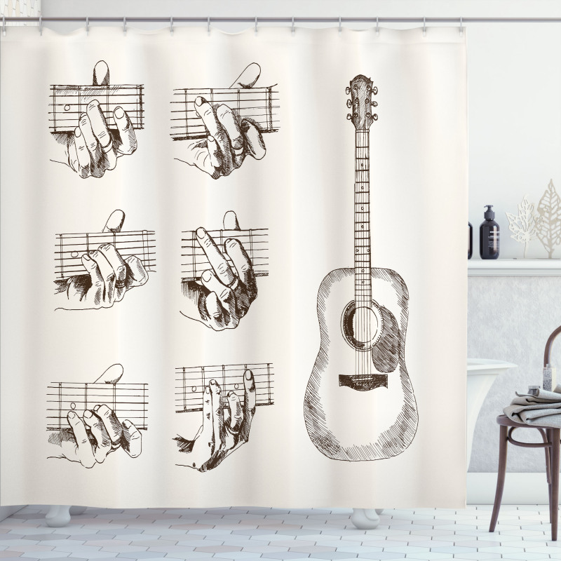Sketch Chords Flamenco Shower Curtain