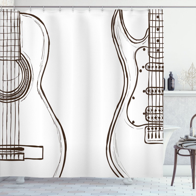 Doodle Style Instruments Shower Curtain