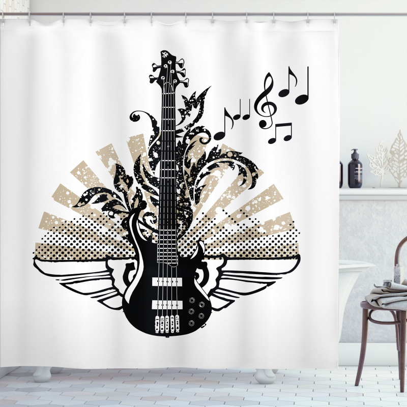 Rock and Roll Pattern Shower Curtain