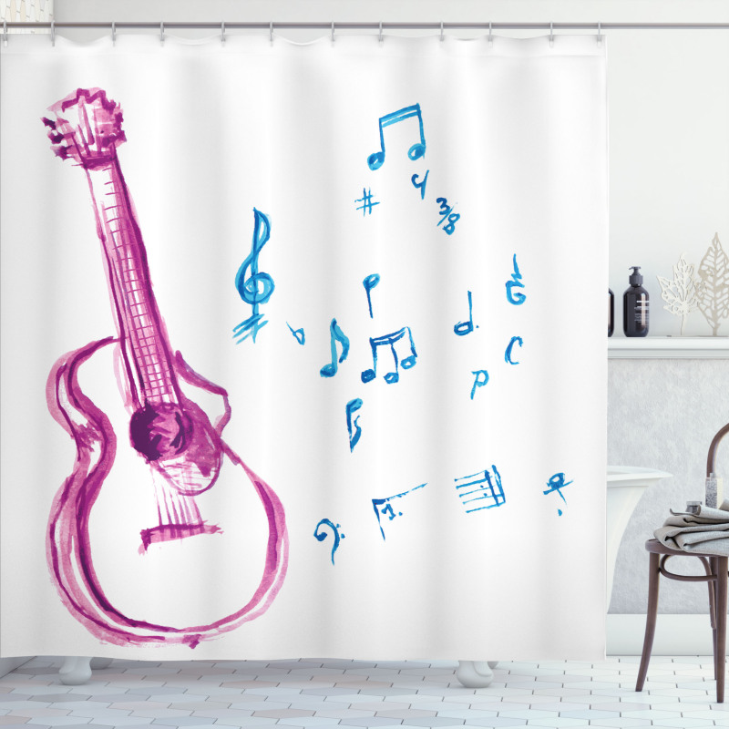 Watercolor Music Making Shower Curtain