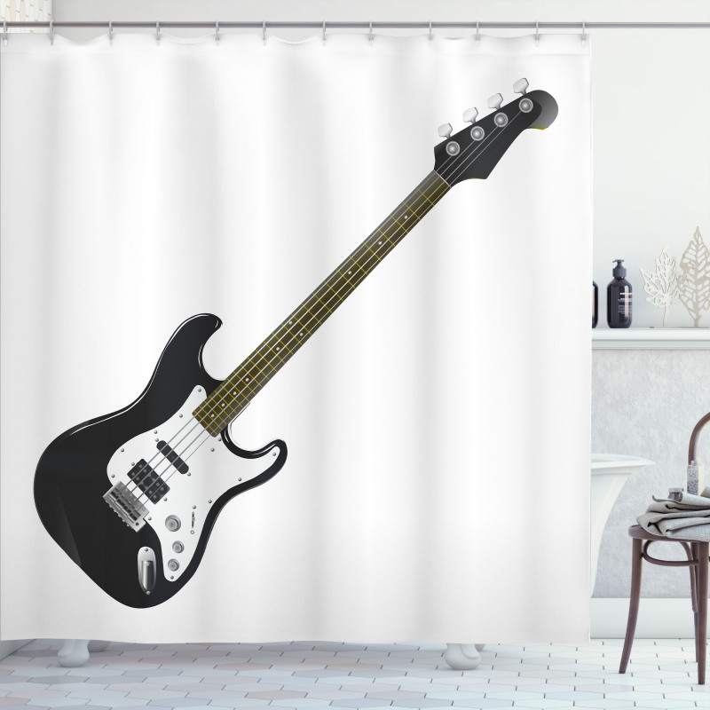 4 String Bass Music Shower Curtain
