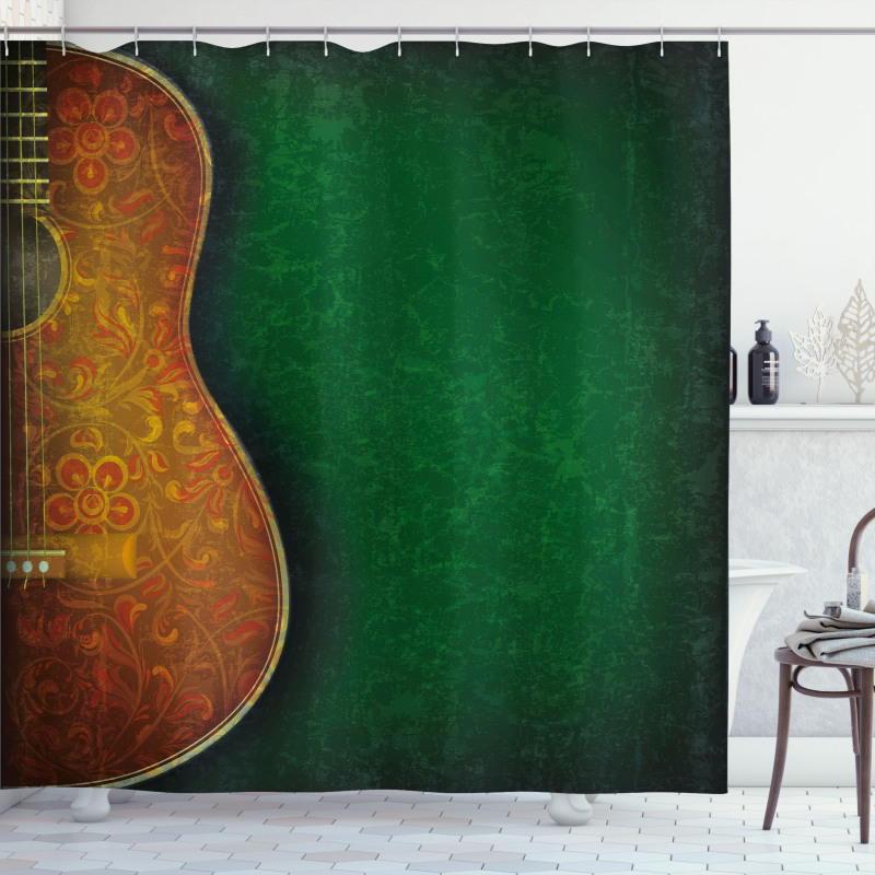 Floral Acoustic Pattern Shower Curtain