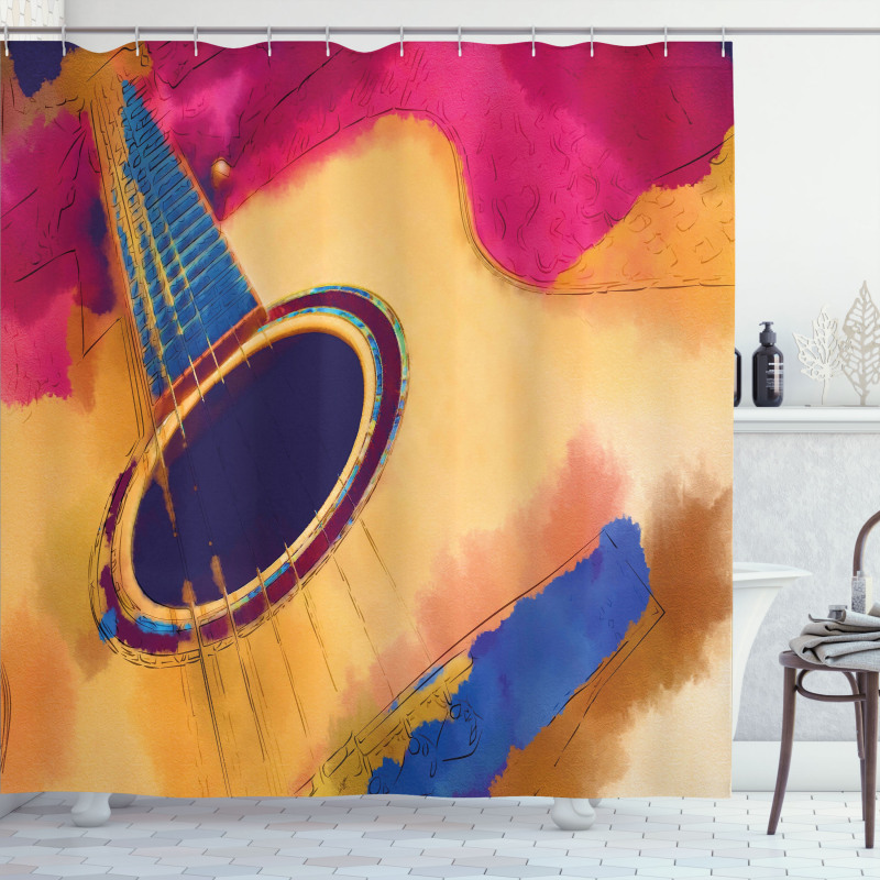 Abstract Strings Retro Shower Curtain