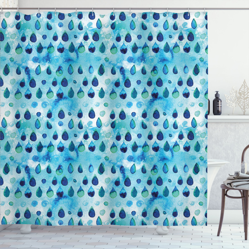 Waterdrops Quirky Shower Curtain