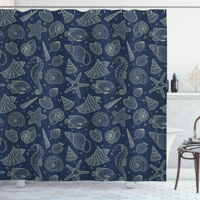 Marine Inhabitants Shower Curtain