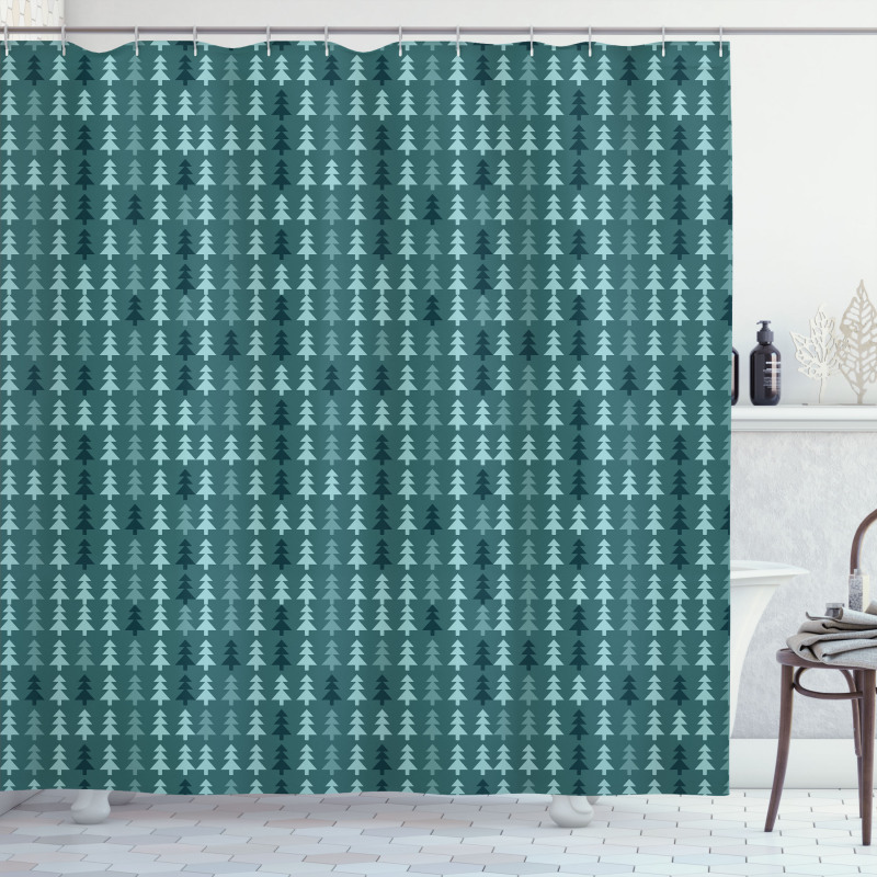 Abstract Pine Tree Xmas Shower Curtain