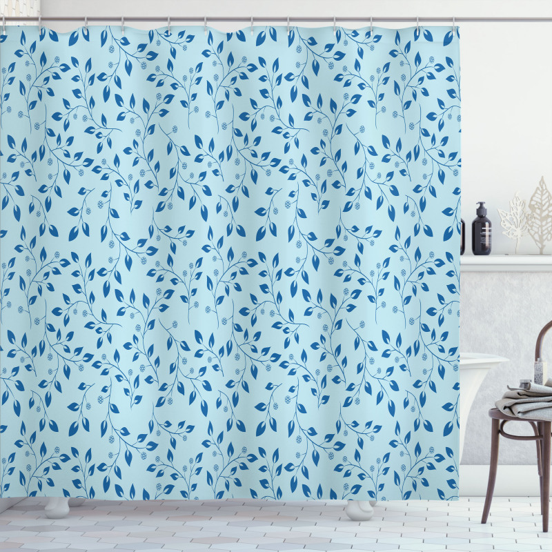 Blue Berries Rustic Life Shower Curtain