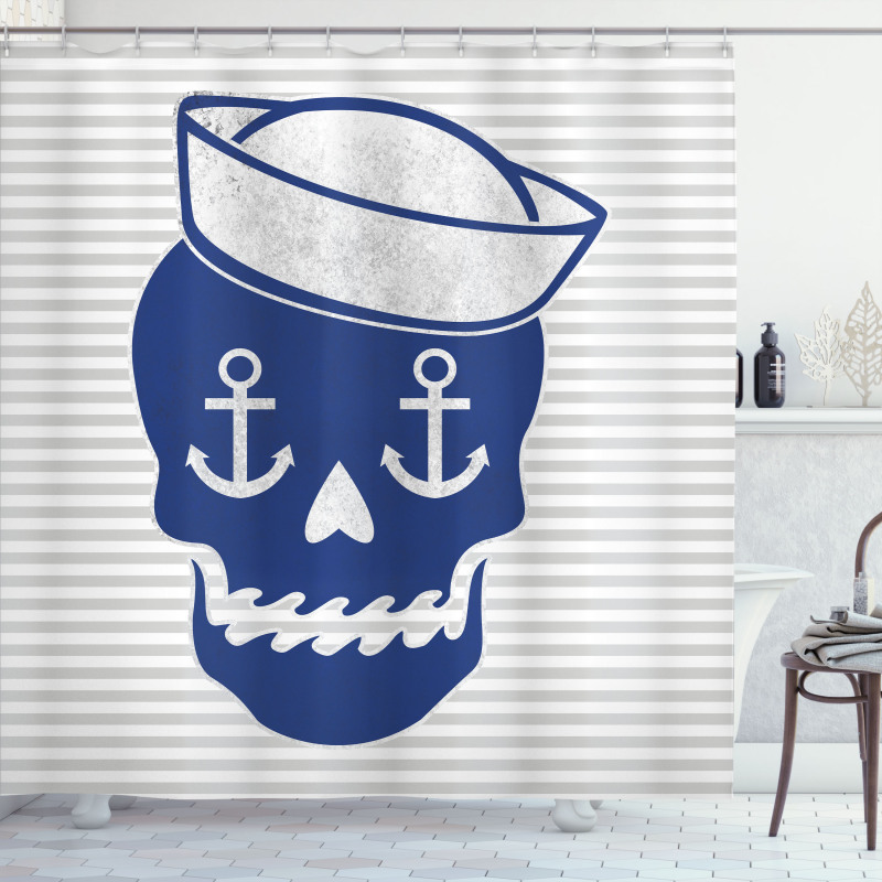 Anchor and Captains Hat Shower Curtain